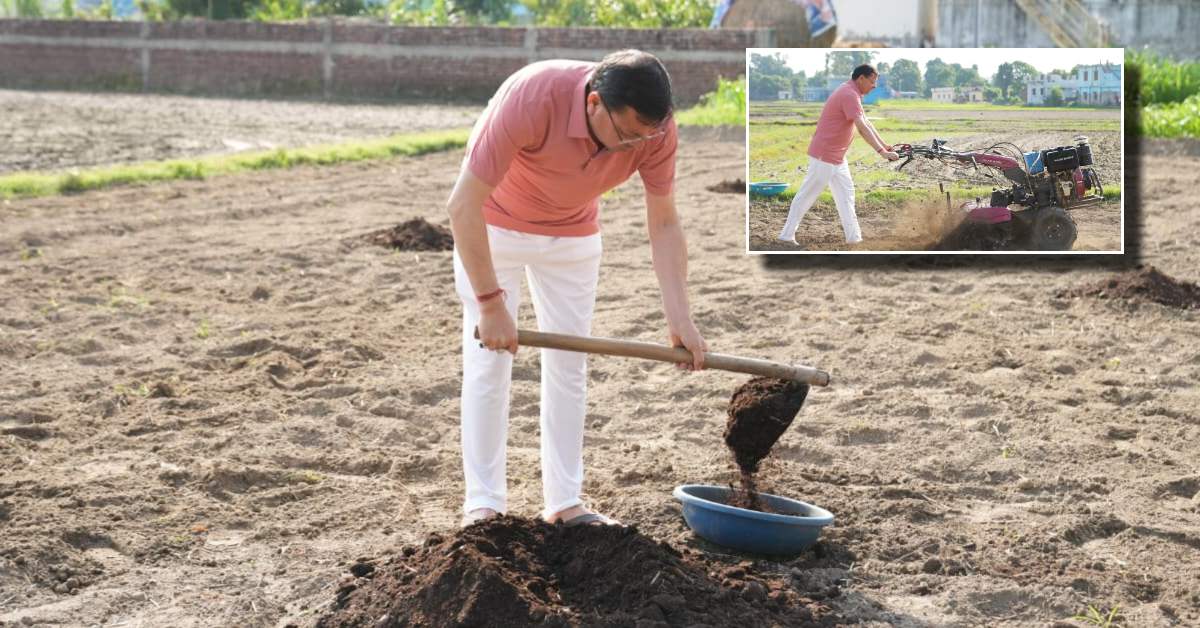 Uttarakhand News: मुख्यमंत्री धामी ने खेत में चलाया टिलर, जैविक और पारंपरिक खेती को बढ़ावा देने का दिया संदेश…
